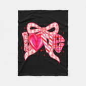 Valentines Day Love Funny Coquette Bow Checkered N Fleecedecke (Vorderseite)