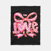 Valentines Day Love Funny Coquette Bow Checkered X Fleecedecke (Vorderseite)