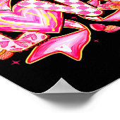 Valentines Day Love Funny Coquette Bow Checkered X Poster (Ecke)