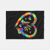 Valentines Day Love Heart Autism Awareness Puzzle  Fleecedecke (Vorderseite (Horizontal))