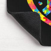 Valentines Day Love Heart Autism Awareness Puzzle  Mousepad (Ecke)
