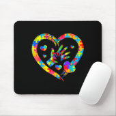 Valentines Day Love Heart Autism Awareness Puzzle Mousepad (Mit Mouse)