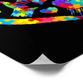 Valentines Day Love Heart Autism Awareness Puzzle  Poster (Ecke)