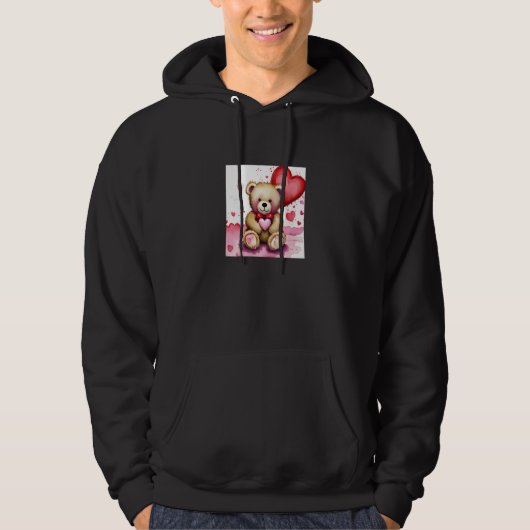 Valentine's Day Love Heart Bear Teddy Girlfriend F Hoodie (Vorderseite)