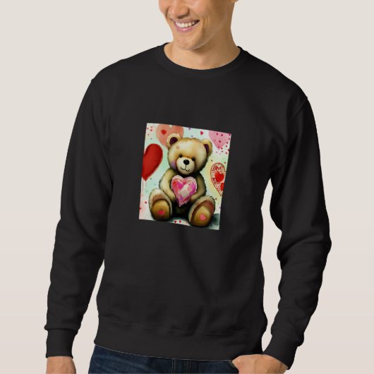 Valentine's Day Love Heart Bear Teddy Girlfriend F Sweatshirt (Vorderseite)