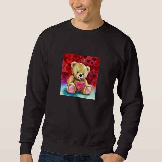 Valentine's Day Love Heart Bear Teddy Girlfriend F Sweatshirt (Vorderseite)