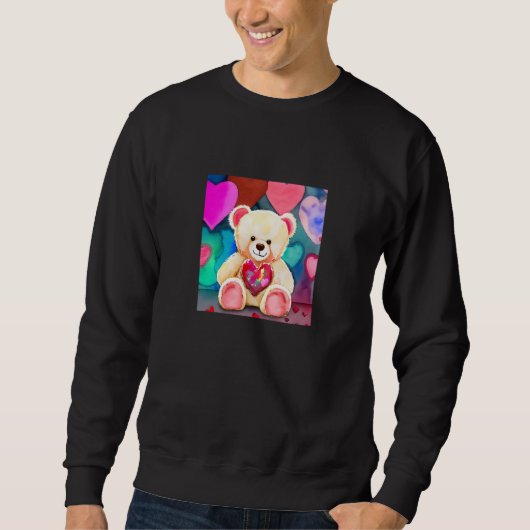 Valentine's Day Love Heart Bear Teddy Girlfriend F Sweatshirt (Vorderseite)