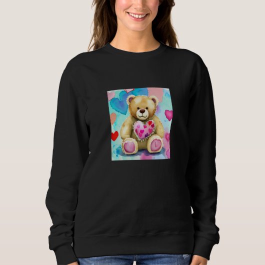 Valentine's Day Love Heart Bear Teddy Girlfriend F Sweatshirt (Vorderseite)