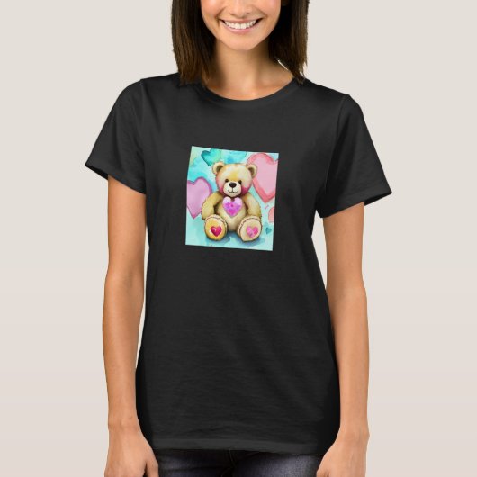 Valentine's Day Love Heart Bear Teddy Girlfriend F T-Shirt (Vorderseite)