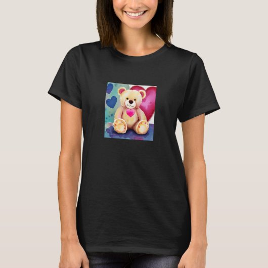 Valentine's Day Love Heart Bear Teddy Girlfriend F T-Shirt (Vorderseite)