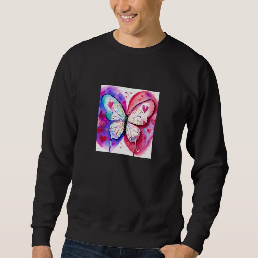 Valentine's Day Love Heart Butterfly Girlfriend Fi Sweatshirt (Vorderseite)