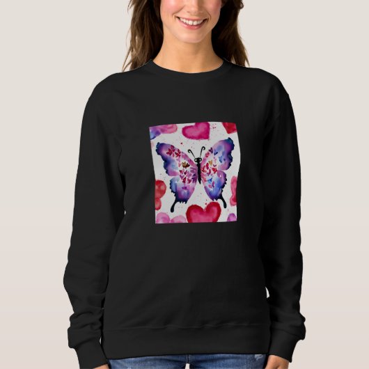 Valentine's Day Love Heart Butterfly Girlfriend Fi Sweatshirt (Vorderseite)