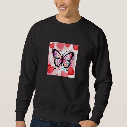 Valentine's Day Love Heart Butterfly Girlfriend Fi Sweatshirt (Vorderseite)