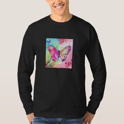 Valentine's Day Love Heart Butterfly Girlfriend Fi T-Shirt (Vorderseite)