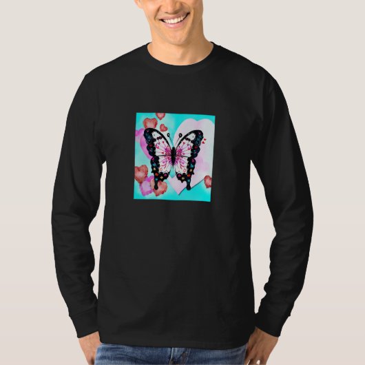 Valentine's Day Love Heart Butterfly Girlfriend Fi T-Shirt (Vorderseite)
