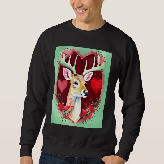 Valentine's Day Love Heart Cute Deer Girlfriend Fi Sweatshirt (Vorderseite)