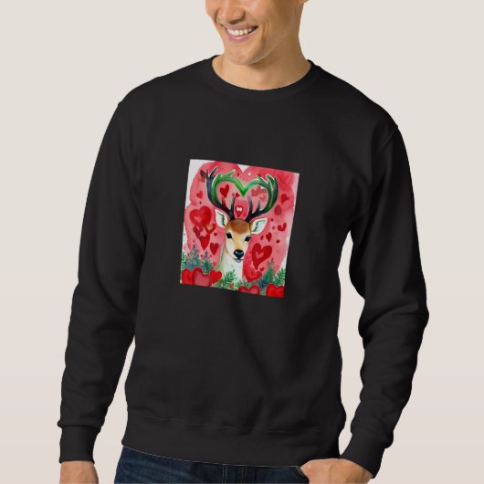 Valentine's Day Love Heart Cute Deer Girlfriend Fi Sweatshirt (Vorderseite)