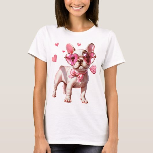 Valentine's Day Love Heart Dog T-Shirt (Vorderseite)