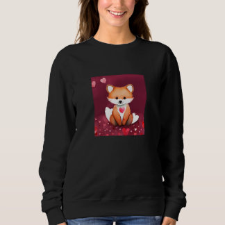 Valentine's Day Love Heart Fox Teddy Girlfriend Fi Sweatshirt