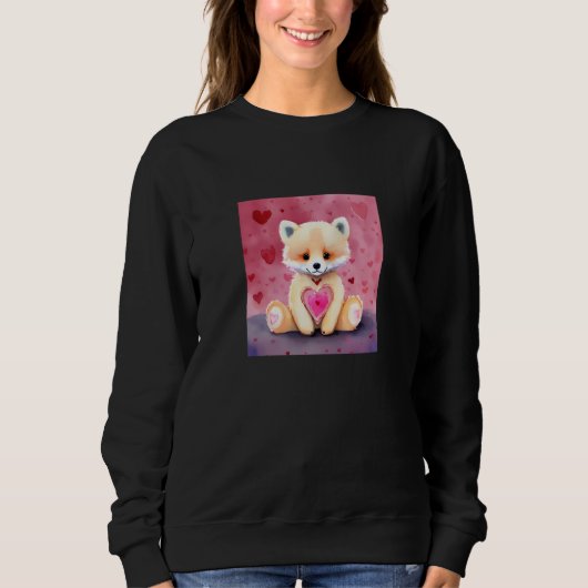 Valentine's Day Love Heart Fox Teddy Girlfriend Fi Sweatshirt (Vorderseite)