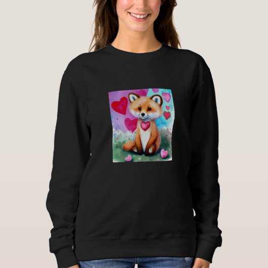 Valentine's Day Love Heart Fox Teddy Girlfriend Fi Sweatshirt (Vorderseite)