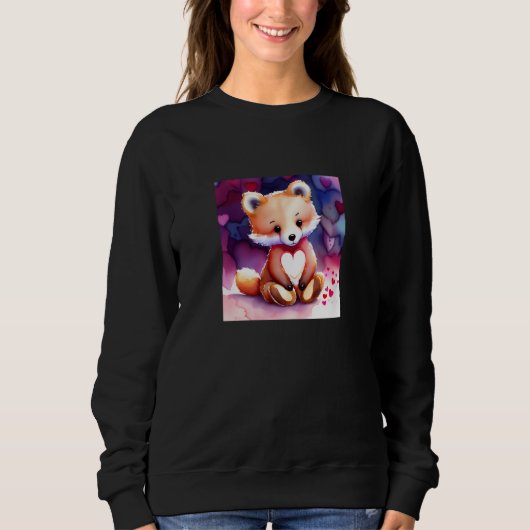 Valentine's Day Love Heart Fox Teddy Girlfriend Fi Sweatshirt (Vorderseite)