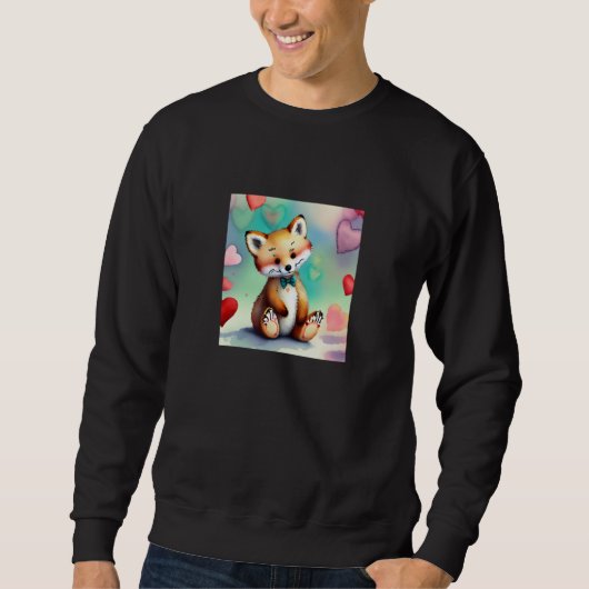 Valentine's Day Love Heart Fox Teddy Girlfriend Fi Sweatshirt (Vorderseite)