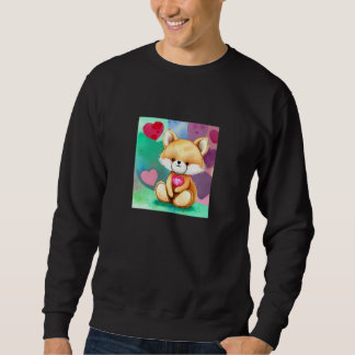 Valentine's Day Love Heart Fox Teddy Girlfriend Fi Sweatshirt