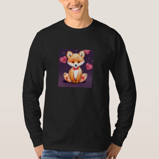 Valentine's Day Love Heart Fox Teddy Girlfriend Fi T-Shirt (Vorderseite)