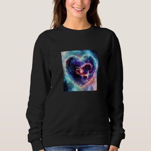 Valentine's Day Love Heart Galaxy Girlfriend Fianc Sweatshirt (Vorderseite)
