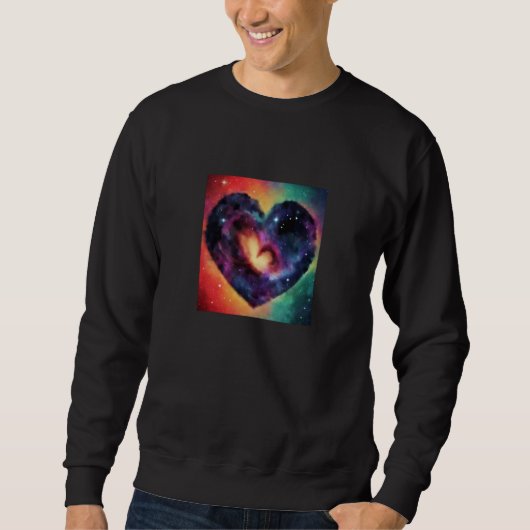 Valentine's Day Love Heart Galaxy Girlfriend Fianc Sweatshirt (Vorderseite)