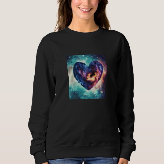 Valentine's Day Love Heart Galaxy Girlfriend Fianc Sweatshirt (Vorderseite)