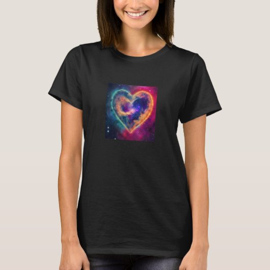 Valentine's Day Love Heart Galaxy Girlfriend Fianc T-Shirt (Vorderseite)
