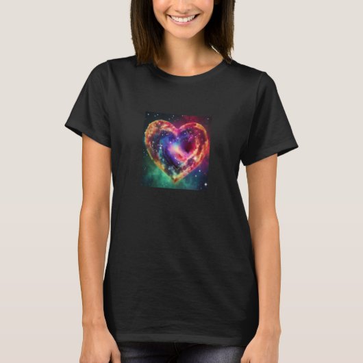 Valentine's Day Love Heart Galaxy Girlfriend Fianc T-Shirt (Vorderseite)