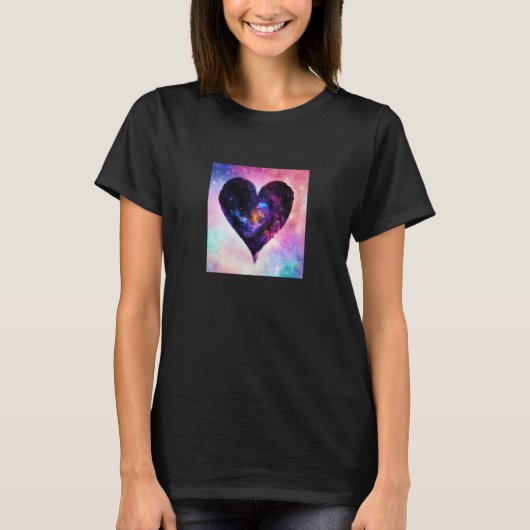 Valentine's Day Love Heart Galaxy Girlfriend Fianc T-Shirt (Vorderseite)
