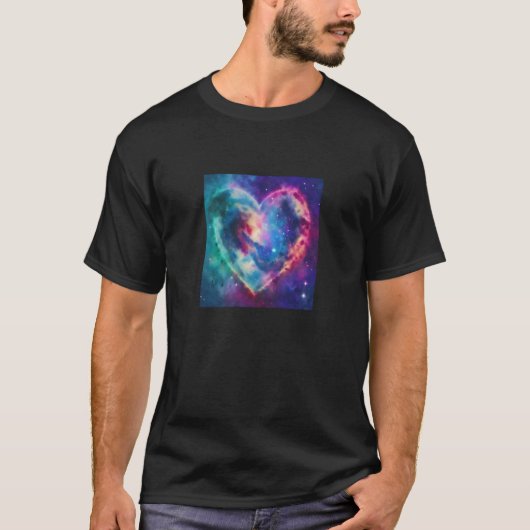 Valentine's Day Love Heart Galaxy Girlfriend Fianc T-Shirt (Vorderseite)