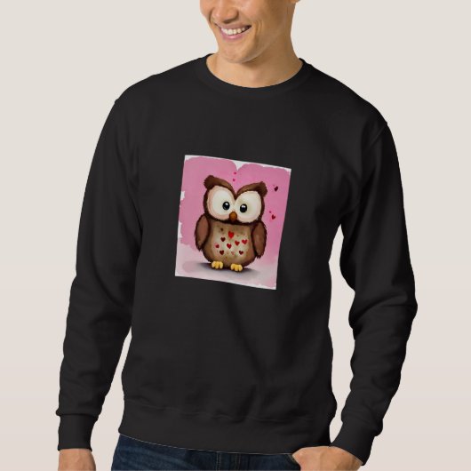 Valentine's Day Love Heart Owl Teddy Girlfriend Fi Sweatshirt (Vorderseite)