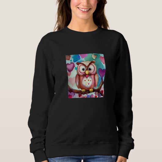 Valentine's Day Love Heart Owl Teddy Girlfriend Fi Sweatshirt (Vorderseite)