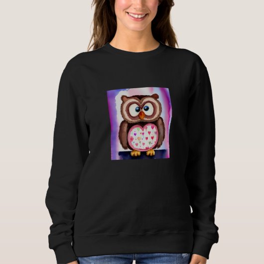 Valentine's Day Love Heart Owl Teddy Girlfriend Fi Sweatshirt (Vorderseite)