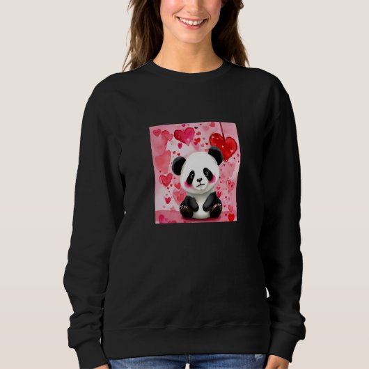 Valentine's Day Love Heart Panda Girlfriend Fiancé Sweatshirt (Vorderseite)