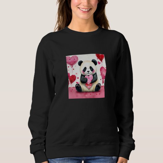 Valentine's Day Love Heart Panda Girlfriend Fiancé Sweatshirt (Vorderseite)