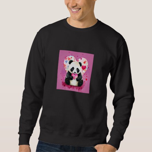 Valentine's Day Love Heart Panda Girlfriend Fiancé Sweatshirt (Vorderseite)
