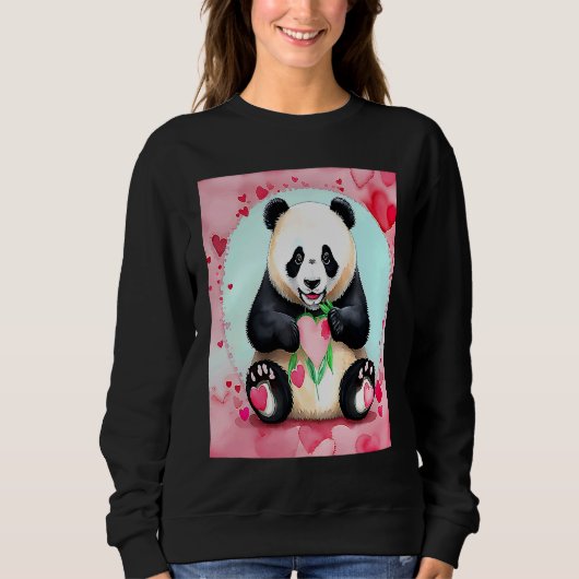 Valentine's Day Love Heart Panda Girlfriend Fiancé Sweatshirt (Vorderseite)