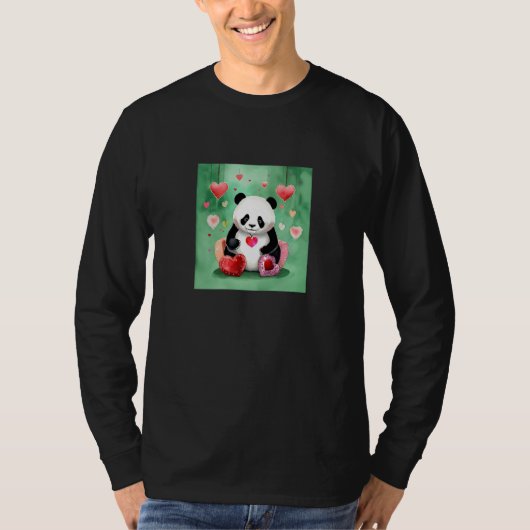 Valentine's Day Love Heart Panda Girlfriend Fiancé T-Shirt (Vorderseite)