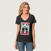 Valentine's Day Love Heart Panda Girlfriend Fiancé T-Shirt (Vorderseite Vollansicht)