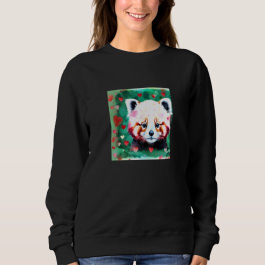 Valentine's Day Love Heart Red Panda Girlfriend Fi Sweatshirt (Vorderseite)