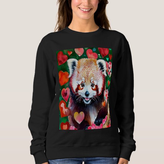 Valentine's Day Love Heart Red Panda Girlfriend Fi Sweatshirt (Vorderseite)