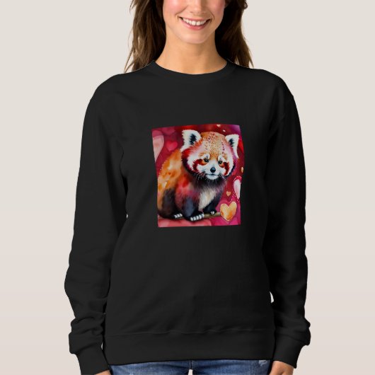 Valentine's Day Love Heart Red Panda Girlfriend Fi Sweatshirt (Vorderseite)