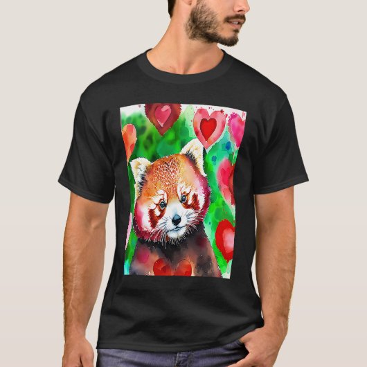 Valentine's Day Love Heart Red Panda Girlfriend Fi T-Shirt (Vorderseite)