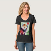 Valentine's Day Love Heart Red Panda Girlfriend Fi T-Shirt (Vorderseite Vollansicht)